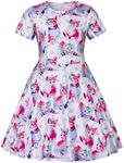 Jurebecia Girls' Dresses Cat Casual Party Twirly Dress Kids Skater Summer Dress Clothes 4-5 Years