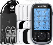 AUVON 3-in-1 TENS Machine, TENS EMS Muscle Stimulator with 40 Intensities for Gradual Shoulder, Sciatica, Back Pain Relief, 24 Modes Rechargeable TENS Unit Massager with 12 TENS Pads