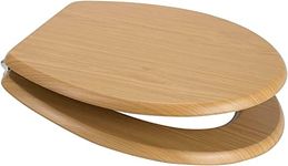 Marco Paul 18" Standard Toilet Seat Universal Adjustable to Fit Most Toilets Oval Seat with Hinges & Parts Bathroom Pine Toilet Seat Quick Release Family Toilet Seat Wooden MDF Pine Toilet Seat (Pine)