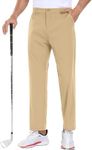 COOFANDY Men's Golf Joggers Pants with Pockets Slim Fit Stretch Sweatpants Running Travel Dress Work Pants Khaki