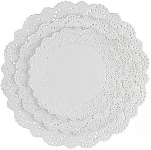 HAKSEN 108 PCS Paper Lace Doilies Combo, Pack 36 Each 6.5", 8.5", 10.5",Baked, Grilled, Fried Food,Tableware Decoration