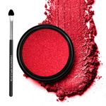 COLORESSENCE Ultra Graphic Eyeshadow | 14 Shimmery Eyeshadow Shades With Glittery Effect | Long Lasting and Crease Resistant Finish | Eyeshadow Brush FREE - Crimson Red