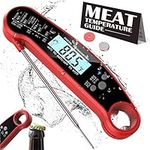 GPEESTRAC Meat Thermometer with Probe - Instant Read Waterproof Kitchen Digital Food Thermometer for Cooking, Baking, Liquids, Candy, Grilling BBQ & Air Fryer-Red