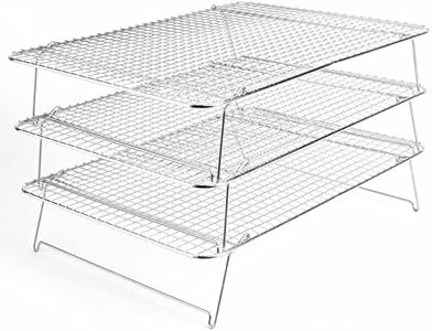 Tebery 304 Grade Stainless Steel Baking Rack 3-Tier Stackable Cooling Rack Set for Baking Cooking Grilling - 16.5" x 12"