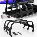 YZONA 23" High Overland Bed Racks Truck Cargo Carrier with 2 Led Light Bars Compatible for 2004-2024 Ford F150 F-150 & 2004-2024 Ranger, Back Cross Bars Ladder Rack with Bed Rail