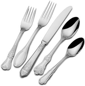 Wallace 5082958 Hotel 77-Piece Stainless Steel Flatware Set, Service for 12 Silver