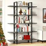 YITAHOME Book Shelf，5 Tier Bookcase, 12" D x 47" W x 71" H Large Industrial Shelf Storage Organizer for Living Room, Bedroom,Home Office, Free Standing Storage Shelving Unit, Charcoal Gray + Black