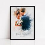 Anniversary Gift, Watercolor Portrait from Photo, Gift for Wife Husband, Gift for Her, Birthday gift, Gift for Boyfriend Girlfriend, Wedding Gift