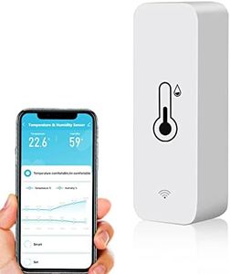 Digital Higrómetro Termómetro Casa, Inteligente Mini Termometro Interior WiFi, Medidor Temperatura y Humedad Control Remoto Para el Sótano de Invernadero, Compatible con Alexa Google Home