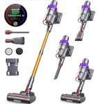 SMOTURE Cordless Vacuum Cleaner, 450W 40KPA Self-Standing Stick Vacuum Cleaner with Automatically Adjust Suction, Max 55mins Runtime, Anti-Tangle Vacuum Cleaner for Home/Pet Hair/Carpet/Hard Floor