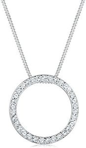Elli Necklace Circle Pendant Crystal 925 Sterling Silver