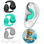 Swimming Ear Plugs for Kids 6-14,3 Pairs Waterproof Reusable Silicone Swim Earplugs for Swimming Surfing Snorkeling and Other Water Sports (Kids 6-14 Years Old)