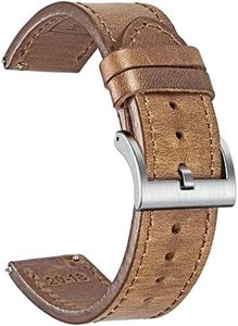 20mm Watch Bands, Vintage Horween Leather Watch Strap Quick Release Replacement Wrap for Men or Women Tranditional or Smart Watches