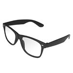 Stylish Black Frame Spectacles Glasses (Pack of 1) - Perfect Accessory for Film & TV, Historical, World Book Day, Cosplay, Themed Events, & More