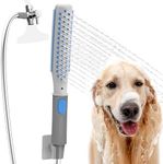 Dog Shower Attachment, Dog Shower Head Attachment with Metal T-Diverter, Dog Bathing Supplies with 3 Spray Modes & One-Button ON/OFF Indoor and Outdoor Sprayer 8-Foot Hose