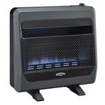 Bluegrass Living B30TNB-BB Ventless Natural Gas Blue Flame Space Heater with Thermostat Control, 30000 BTU, Heats Up to 1400 Sq. Ft., Includes Wall Mount, Base Feet, and Blower, Black