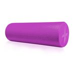 Xn8 Fitness Foam Roller Massager, 45cm Long Muscle Roller for Deep Tissue Massage, Self Massager for Neck & Back Pain, Trigger Point Therapy in Exercise, Pilates, Core Workout, Gym - 14cm Dia, Purple