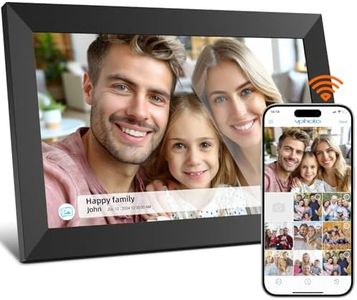 Cadre Photo Numérique WiFi 16GB, Cadres Photo Numérique 10.1 Pouces, Partagez Vos Photos sur Le Cadre Numérique Photo Via l'application Depuis n'importe où, écran Tactile 1280x800 (Black)