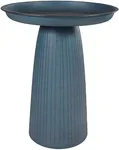 Sunnydaze Gleeful Garden Metal Outdoor Bird Bath with UV-Resistant Finish - 19-Inch - Matte Blue