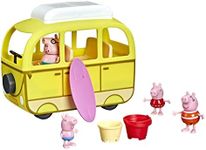 Peppa Pig Peppa’s Adventures Peppa’s Beach Campervan Vehicle - Preschool Toy - 4 Figures & 5 Accessories - Rolling Wheels - For Ages 3 and Up - Toys For Kids - F3632