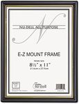 Nudell (18) 8.5" x 11" Economy EZ Mount Document Frame with Plastic Face VALUE PACK, Black w/ Gold Trim,18 Pack,11818