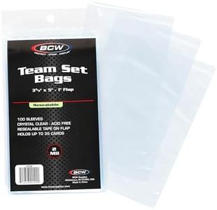 BCW Resealable Team Set Bags - 100 ct | Archival Quality Polypropylene | Holds 35 Standard Cards | Toploader and Magnetic Holder Compatible | Acid-Free Sealing Solution for Trading Card Collections