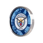 Forever Collectibles UK FOCO Manchester City FC EPL Premier League Football Metal Decorative Crest Wall Clock Memorabilia