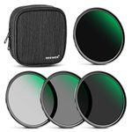 Neewer 58mm Fixed ND Filter Kit ND1000 ND64 ND8 ND4 Neutral Density Filter Set Double Sided 30 Layer Nano Coated/HD Optical Glass/Ultra Slim/Water Repellent/Scratch Resistant/Waterproof Filter Pouch