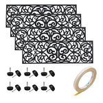 Rubber Stair Treads, Outdoor Stair Treads Non-Slip, Butterfly Designed Stair Tread Mats, Anti-Slip Step Mat - Set of 4 Include Stay-on-Kit, 30 x 10 Inches