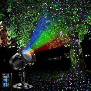 Laser Projector Lights Outdoor, Moving Red Green Blue 3 Color Starry Lights Show Laser Projection Light with RF Control, Outdoor Waterproof Holiday Decor