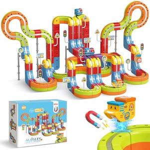 Lukxi Electric Train Set for Kids, 321 Pieces (118 Tracks + 2 Cars) Magnetic Train Set for Toddlers, STEM Toys Birthday Gifts for Aged 3-12, 3D Cube Track Kits with Anti-Gravity Design for Boys Girls