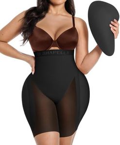 SHAPELLX Shapewear Tummy Control Plus Size Padded Shorts Women Hip Enhancer