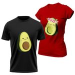 fanideaz Branded Cotton Couples Matching Printed Combo Tees_Avocado_2XL2XL