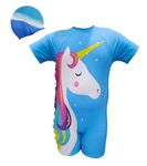 TEMPEST Boys Swimming Costume |Peppa Swim Suit | Swimwear | Swimming Dress | One-Piece Swimwear | Boys Bathing Suit Swimwear Half Sleeve 1 Piece Swimming Costume for boys (Multicolor, 7-8 Years)