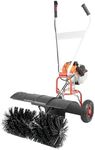 Gas Power Broom Sweeper,Artificial Grass Sweeper,Artificial Turf Vacuum,Powered Brush Sweeping Broom Walk-Behind Outdoor Hand Push Sweeper for Lawn Leaf Snow Artificial Turf Grass Gravel Cleaning