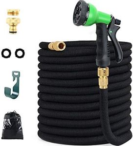 GRANDMA SHARK Upgraded Expandable Garden Hose with 8 Modes Water Spray Gun 22m, Durable 3450D Weave and Solid Brass Connectors, Garden Hose Reel,No-Kink Flexible Magic Water Pipe(75ft/22m)