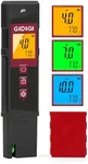 GIDIGI Digital pH Meter High Accuracy UL-Certified pH Water Tester with pH Test Kits Color LCD Backlit Display with pH Test Strip for Pool Hydroponic Aquarium pH and Alkalinity Tester