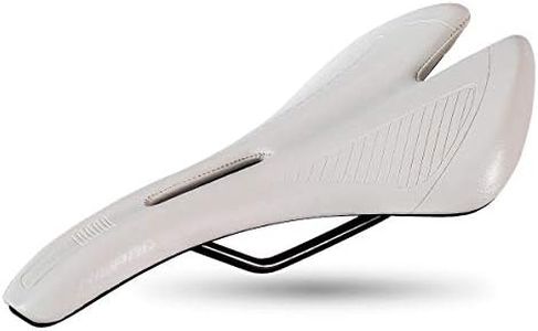 DRBIKE Road Bike Seat for Men & Women, Comfortable Padded Bicycle Saddle, Bike Seat Replacement with Wide Cushion for Road, MTB, Mountain, Exercise, Hybrid & Cruiser Bikes, Universal, White