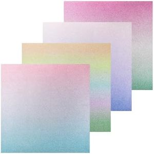 Gradient Glitter Cardstock Paper 12x12, 16 Sheets 4 Gradient Colors Glitter Paper, 200gsm/74lb Premium Sparkly Paper, Shinny Craft Paper for Crafts, Card Making, DIY Project, Party Decor