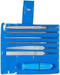 Pferd Key File Set 265 A in Plastic Pouch, 6 Files, 4 inch, 1 Quick-Mounting Handle, 17009 – Ideal for Fine and Delicate Filing