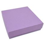 RJ Displays Cotton Filled Cardboard Paper Jewelry Box with snug-fitting lids-Pack of 12- Box Gift Case for Earrings, Small Necklaces, Large Pendants, Beads - 3 1/2" x 3 1/2" x 1" (Purple)