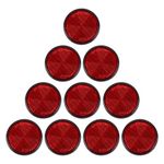 Yinaolan 10 Pack Red Self Adhesive Round Reflectors, E9 Approval Road Safety Stick-on Rear Reflectors for Trailer Caravan Truck Lorry or Agricultural Machines