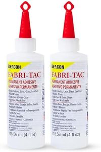 Beacon Fabri-Tac 118ml Medium Bottle, Clear - Permanent Adhesive Fabric Glue (Double Pack) - Strong Leather Glue for Lace, Glass, Wood & Trims - Quick Drying Craft Glue for Upholstery & Home decor