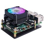 GeeekPi Fan for Raspberry Pi 4, Low-Profile CPU Cooler for Raspberry Pi with RGB Cooling Fan and Aluminum Heatsink for Raspberry Pi 4 Model B & Raspberry Pi 3B+ & Raspberry Pi 3 Model B (Black)