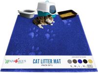 Andalus Jumbo Cat Litter Mat, Pack of 1 - Waterproof, Non-Slip & Easy to Clean Cat Litter Box Mat for Extra Efficient Pet Litter-Trapping, Blue (47” X 35”)