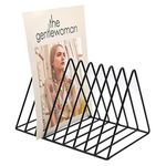 Go Hooked Triangular Coated Steel Newspaper Book Stand Magazine Rack Home Table Decoration Book Newspaper Magazine Holder (Black) Elegant Durable Stylish Space-Saving Versatile Sturdy