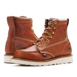 Thorogood American Heritage 6” Steel Toe Work Boots for Men - Full-Grain Leather with Moc Toe, Slip-Resistant Wedge Outsole, and Comfort Insole; EH Rated, Tobacco Oil-Tanned - 10.5 2E US