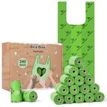 Dog Poo Bags Biodegradable Large Poop Bags with Tie Handle Recycle Leak-Proof 20 Rolls 240 Bags 11 * 15 Inch Green Doggy Waste Bags for Cat Little Unscented