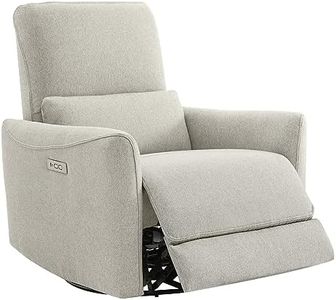 CHITA Power Recliner Chair Swivel Glider, Upholstered Living Room Reclining Sofa Chair with Lumbar Support, Dove Grey