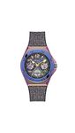 GUESS Ladies Black Silicone & Iridescent Glitter Strap Watch (Model: GW0620L4)